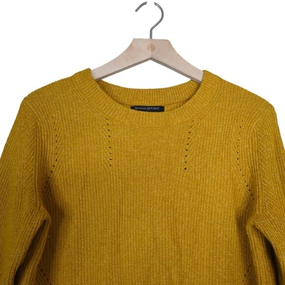 Banana Republic Womens M Autumn Yellow Gold Pullover Knit Sweater - Picture 3 of 8
